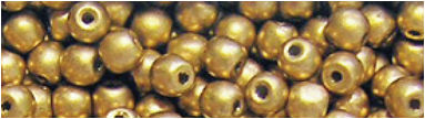 50 Perles de verre rondes 3 mm #431 Gold Metallic